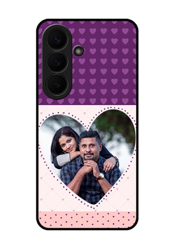 Samsung Galaxy S26 5G Custom Glass Phone Case - Violet Love Dots Design