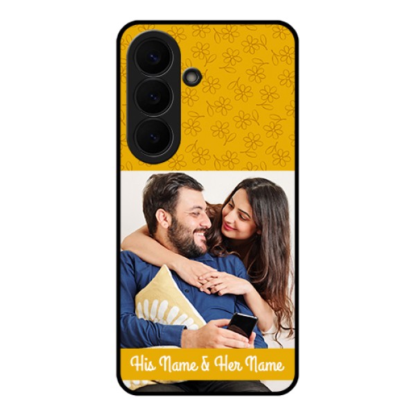 Samsung Galaxy S26 5G Custom Glass Phone Case - Yellow Floral Design Samsung Galaxy S26 5G Custom Glass Phone Case - Yellow Floral Design