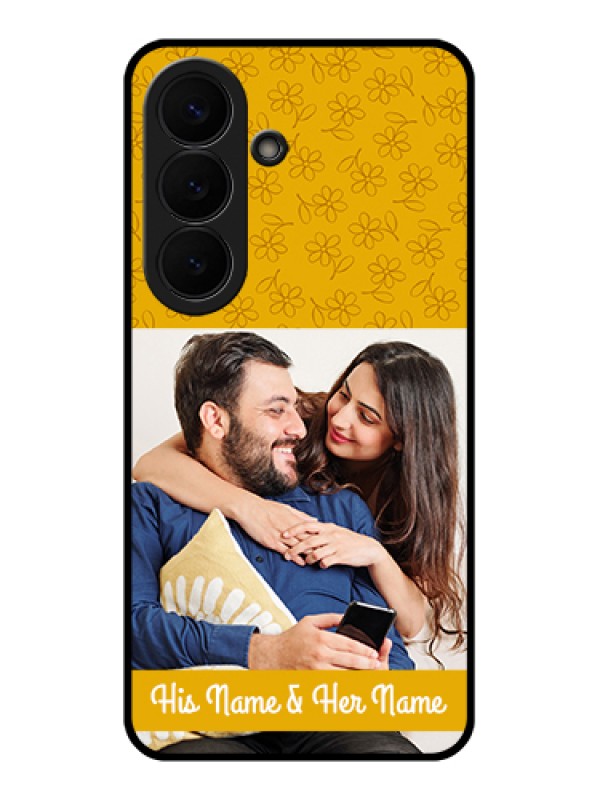 Custom Samsung Galaxy S26 5G Custom Glass Phone Case - Yellow Floral Design
