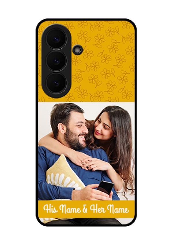 Samsung Galaxy S26 5G Custom Glass Phone Case - Yellow Floral Design