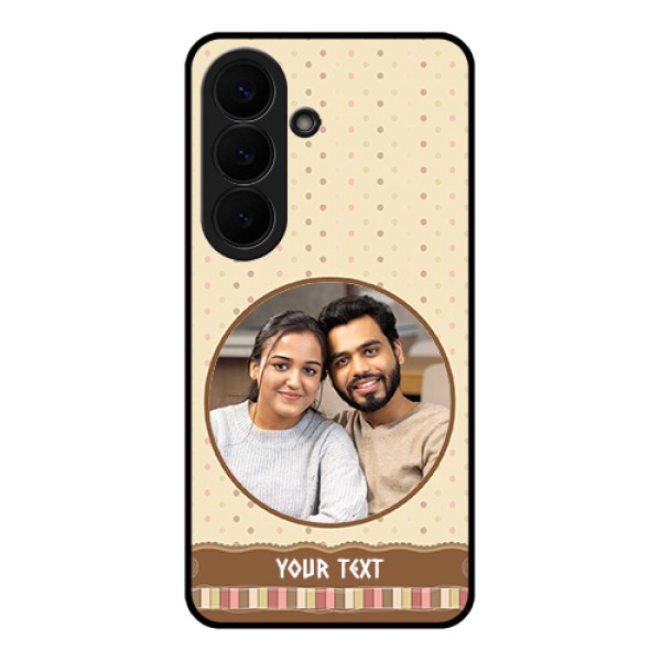 Samsung Galaxy S26 5G Custom Glass Phone Case - Brown Dotted Mobile Case Design Samsung Galaxy S26 5G Custom Glass Phone Case - Brown Dotted Mobile Case Design