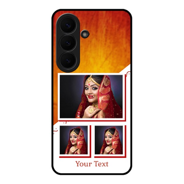 Samsung Galaxy S26 5G Custom Glass Phone Case - Wedding Memories Design Samsung Galaxy S26 5G Custom Glass Phone Case - Wedding Memories Design