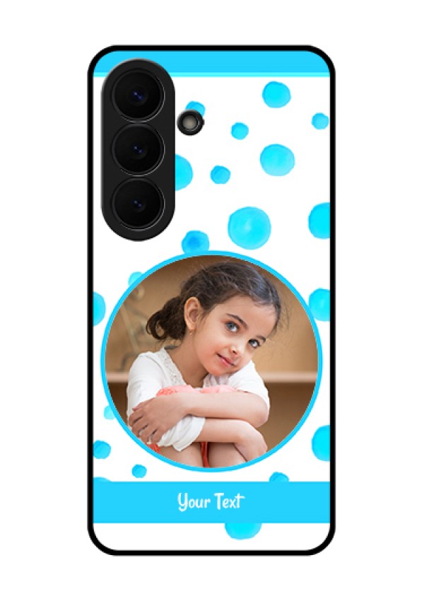Samsung Galaxy S26 5G Custom Glass Phone Case - Blue Bubbles Pattern Design