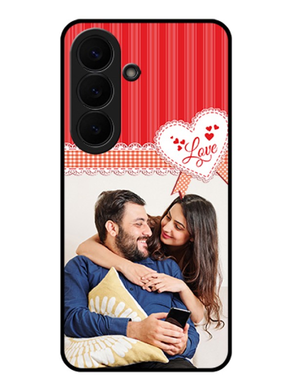 Custom Samsung Galaxy S26 5G Custom Glass Phone Case - Red Love Pattern Design
