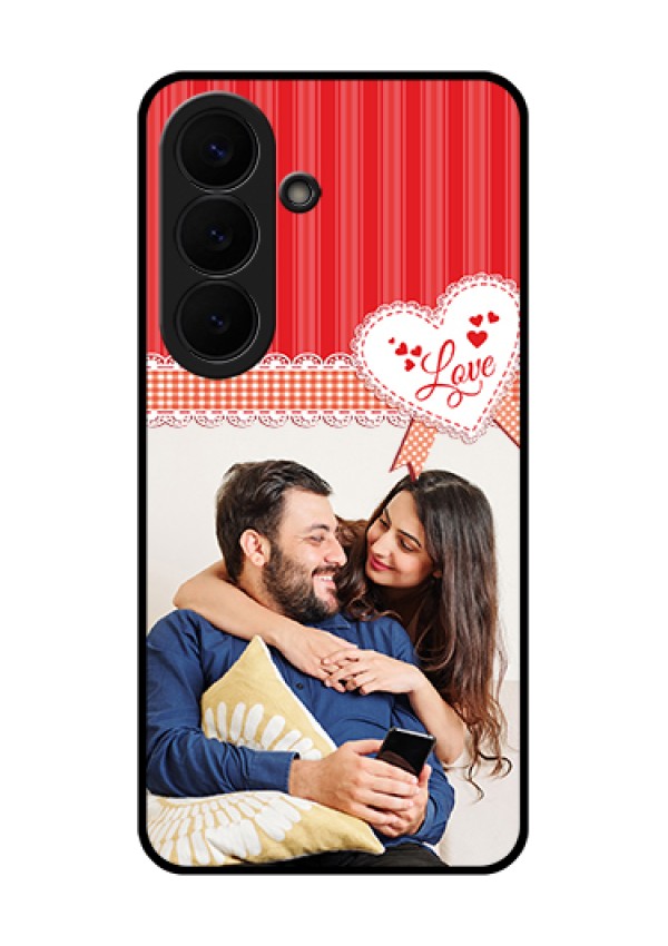 Samsung Galaxy S26 5G Custom Glass Phone Case - Red Love Pattern Design