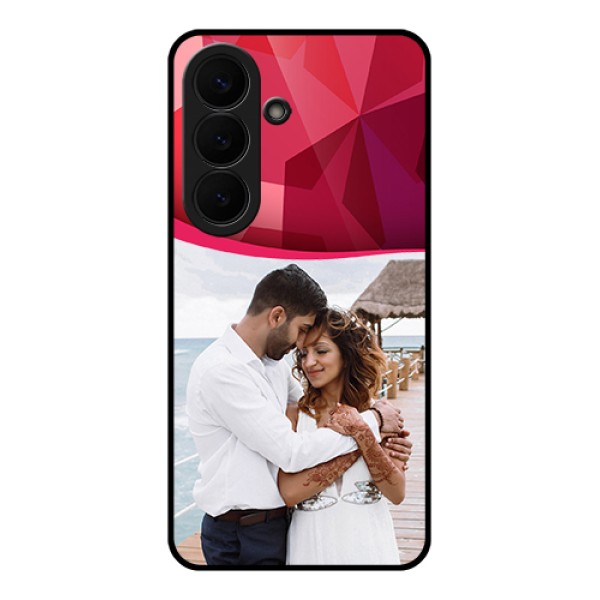 Samsung Galaxy S26 5G Custom Glass Phone Case - Red Abstract Design