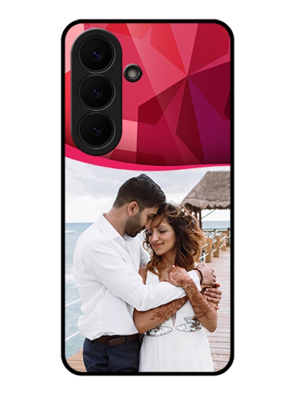 Custom Samsung Galaxy S26 5G Custom Glass Phone Case - Red Abstract Design