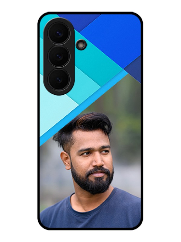 Custom Samsung Galaxy S26 5G Custom Glass Phone Case - Blue Pattern Design