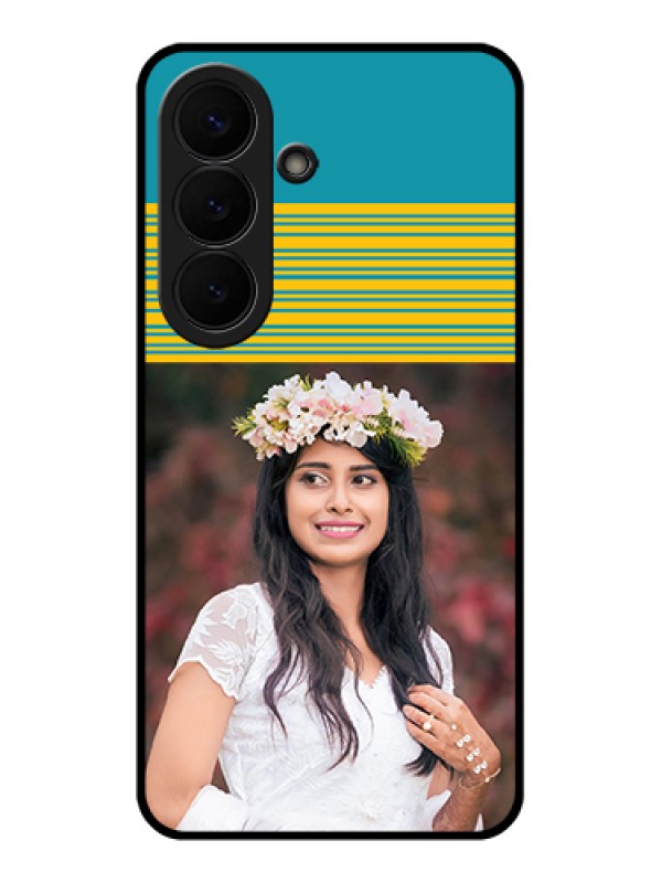 Custom Samsung Galaxy S26 5G Custom Glass Phone Case - Yellow & Blue Design