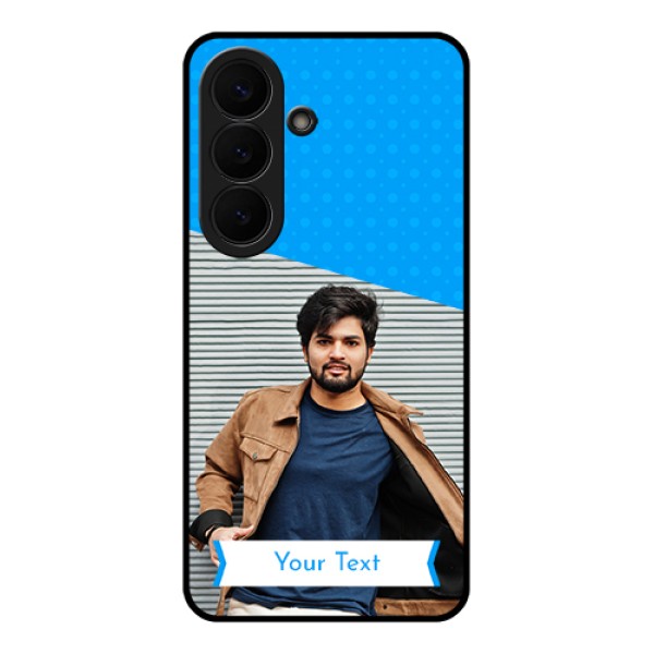 Samsung Galaxy S26 5G Custom Glass Phone Case - Simple Blue Color Design Samsung Galaxy S26 5G Custom Glass Phone Case - Simple Blue Color Design