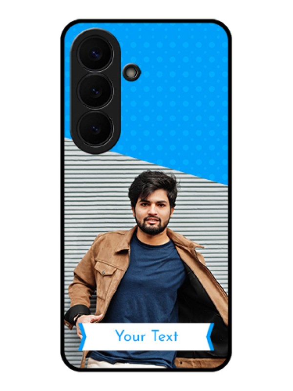 Custom Samsung Galaxy S26 5G Custom Glass Phone Case - Simple Blue Color Design