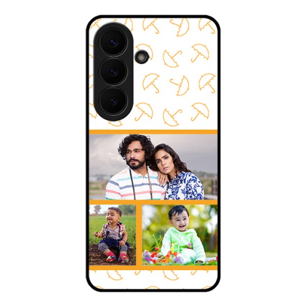 Samsung Galaxy S26 5G Custom Glass Phone Case - Yellow Pattern Design Samsung Galaxy S26 5G Custom Glass Phone Case - Yellow Pattern Design
