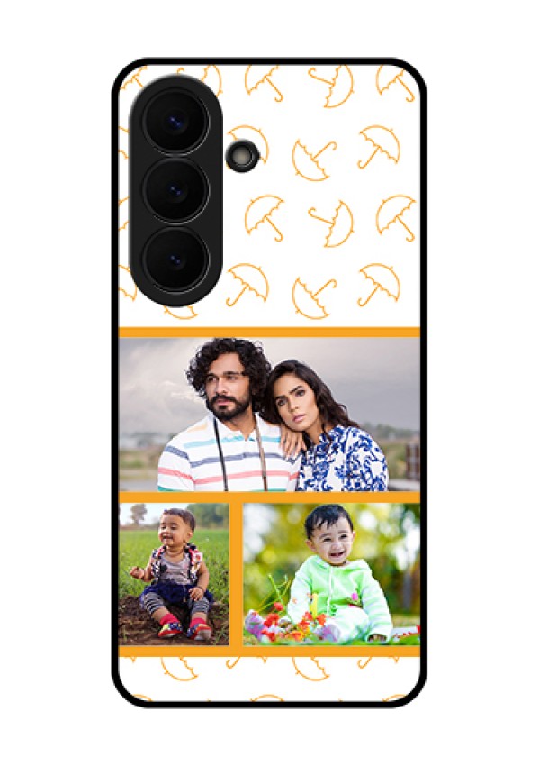 Samsung Galaxy S26 5G Custom Glass Phone Case - Yellow Pattern Design