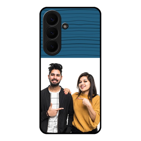 Samsung Galaxy S26 5G Custom Glass Phone Case - Blue Pattern Cover Design Samsung Galaxy S26 5G Custom Glass Phone Case - Blue Pattern Cover Design