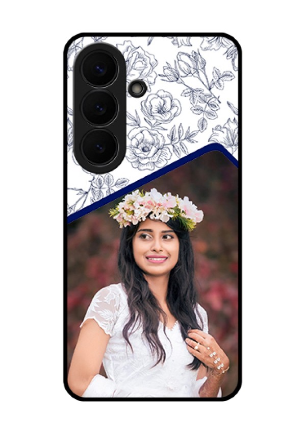 Samsung Galaxy S26 5G Custom Glass Phone Case - Classy Floral Design