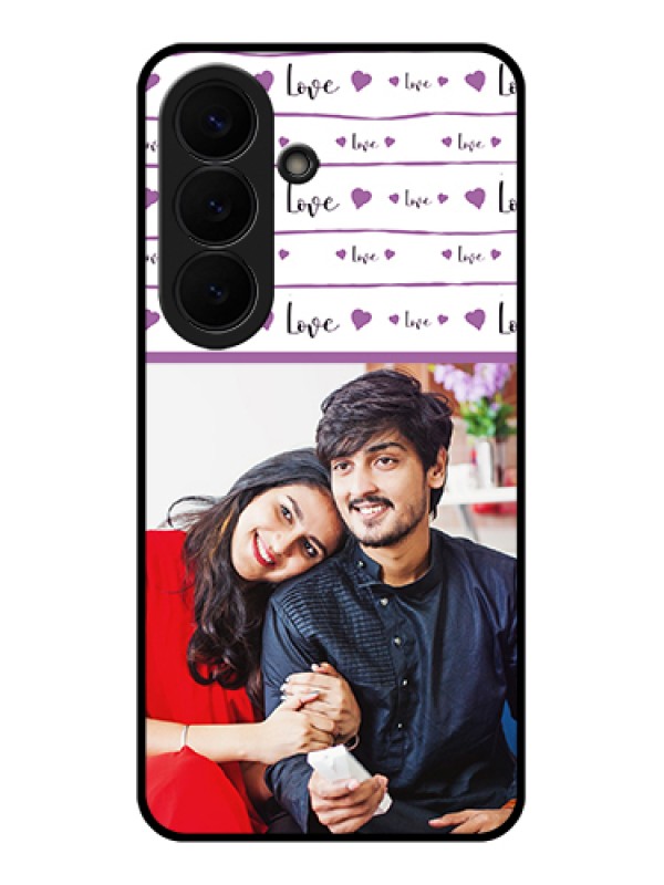Custom Samsung Galaxy S26 5G Custom Glass Phone Case - Couples Heart Design
