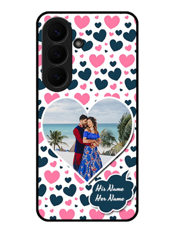 Custom Samsung Galaxy S26 5G Custom Glass Phone Case - Pink & Blue Heart Design