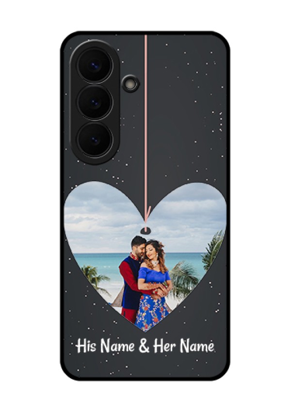 Samsung Galaxy S26 5G Custom Glass Phone Case - Hanging Heart Design