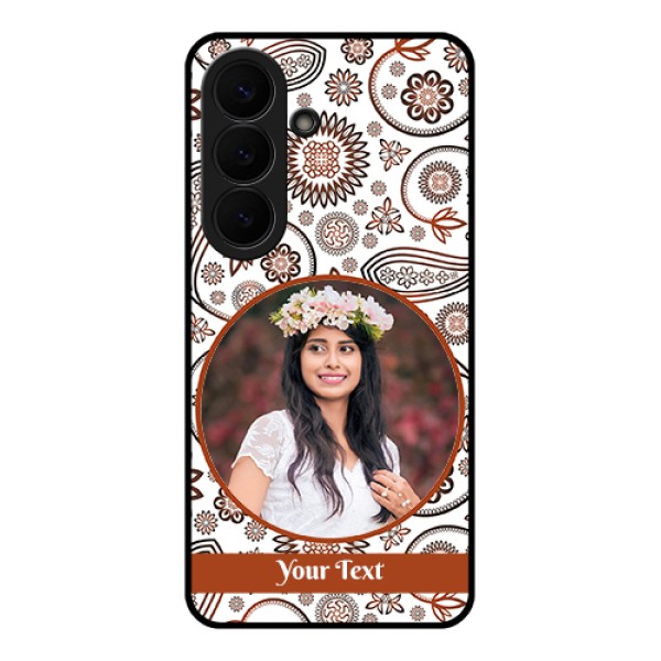 Samsung Galaxy S26 5G Custom Glass Phone Case - Abstract Flower Design
