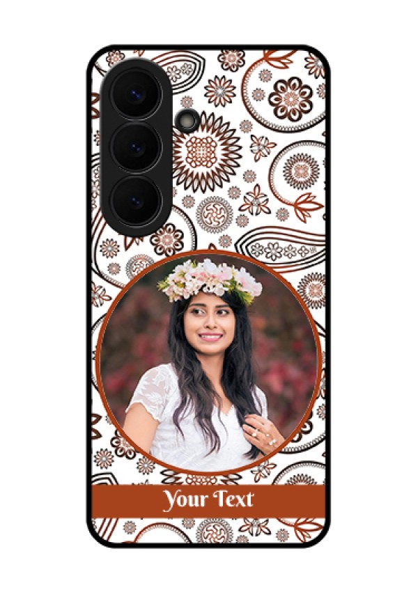 Samsung Galaxy S26 5G Custom Glass Phone Case - Abstract Flower Design