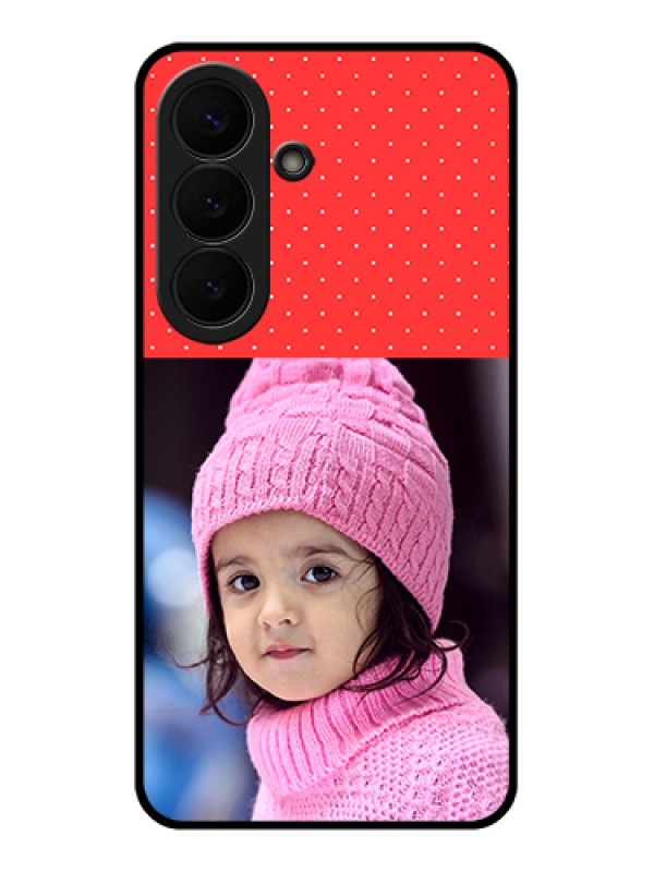 Custom Samsung Galaxy S26 5G Custom Glass Phone Case - Red Pattern Design