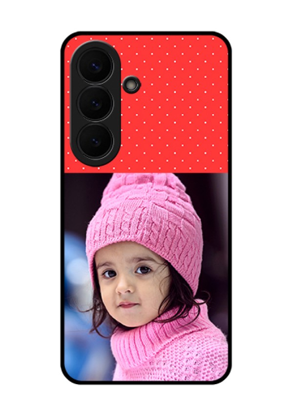 Samsung Galaxy S26 5G Custom Glass Phone Case - Red Pattern Design