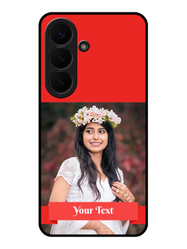 Custom Samsung Galaxy S26 5G Custom Glass Phone Case - Simple Red Color Design