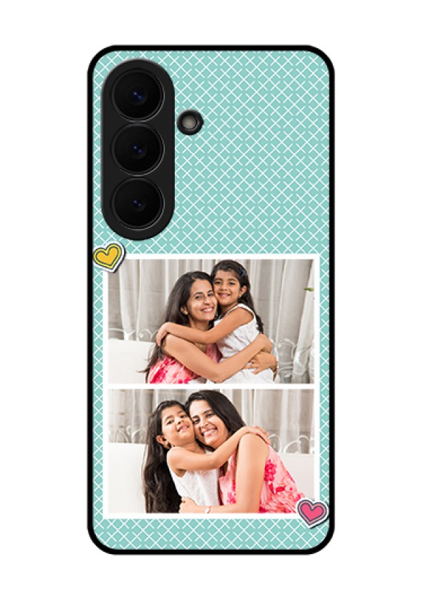 Samsung Galaxy S26 5G Custom Glass Phone Case - 2 Image Holder With Pattern Design