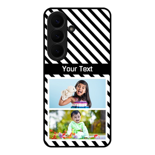 Samsung Galaxy S26 5G Custom Glass Phone Case - Black And White Stripes Design Samsung Galaxy S26 5G Custom Glass Phone Case - Black And White Stripes Design