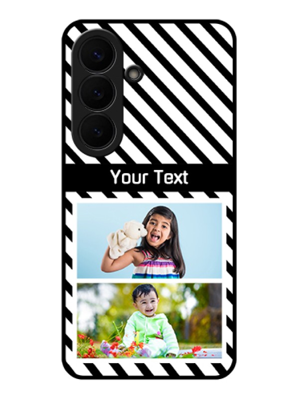 Custom Samsung Galaxy S26 5G Custom Glass Phone Case - Black And White Stripes Design
