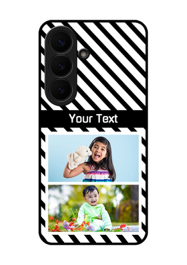 Samsung Galaxy S26 5G Custom Glass Phone Case - Black And White Stripes Design