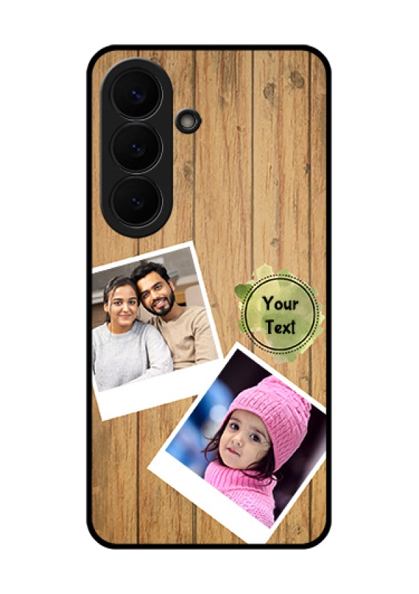 Samsung Galaxy S26 5G Custom Glass Phone Case - Wooden Texture Design