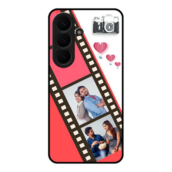 Samsung Galaxy S26 5G Custom Glass Phone Case - 3 Image Holder With Film Reel Samsung Galaxy S26 5G Custom Glass Phone Case - 3 Image Holder With Film Reel