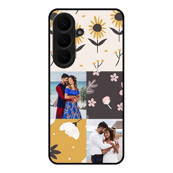 Samsung Galaxy S26 5G Custom Glass Phone Case - 3 Images With Floral Design Samsung Galaxy S26 5G Custom Glass Phone Case - 3 Images With Floral Design