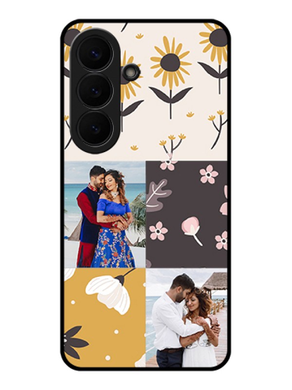 Custom Samsung Galaxy S26 5G Custom Glass Phone Case - 3 Images With Floral Design