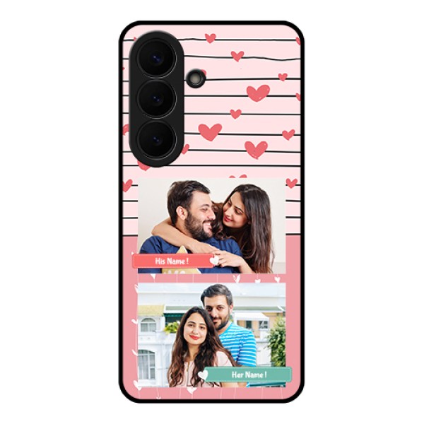 Samsung Galaxy S26 5G Custom Glass Phone Case - Photo With Heart Design