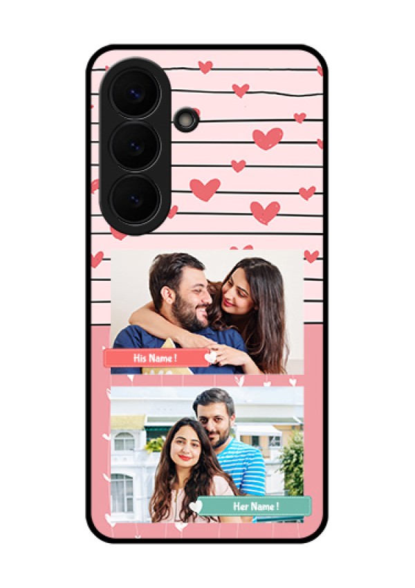 Samsung Galaxy S26 5G Custom Glass Phone Case - Photo With Heart Design