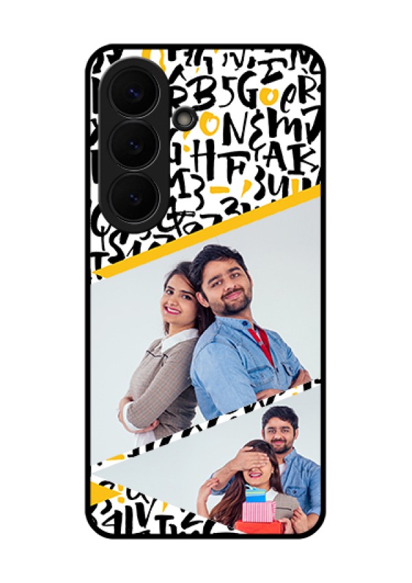 Samsung Galaxy S26 5G Custom Glass Phone Case - Letters Pattern Design