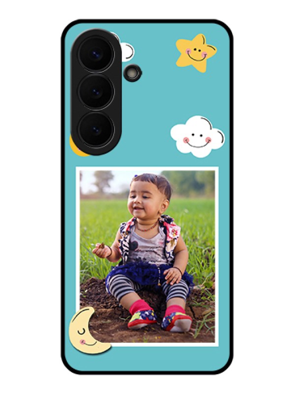 Custom Samsung Galaxy S26 5G Custom Glass Phone Case - Smiley Kids Stars Design