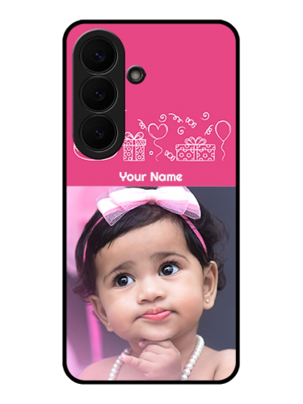 Custom Samsung Galaxy S26 5G Custom Glass Phone Case - With Birthday Line Art Design