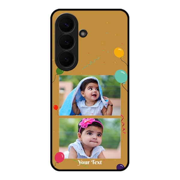 Samsung Galaxy S26 5G Custom Glass Phone Case - Image Holder With Birthday Celebrations Design Samsung Galaxy S26 5G Custom Glass Phone Case - Image Holder With Birthday Celebrations Design