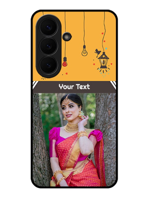 Custom Samsung Galaxy S26 5G Custom Glass Phone Case - With Family Picture And Icons
