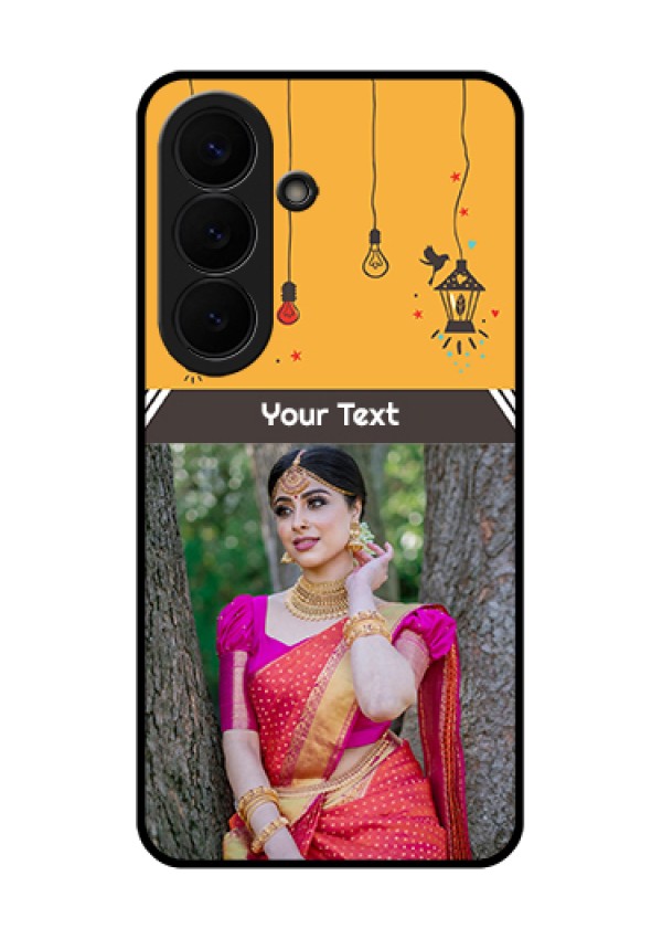 Samsung Galaxy S26 5G Custom Glass Phone Case - With Family Picture And Icons