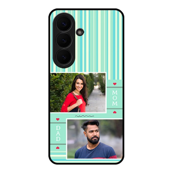 Samsung Galaxy S26 5G Custom Glass Phone Case - Mom & Dad Pic Design Samsung Galaxy S26 5G Custom Glass Phone Case - Mom & Dad Pic Design