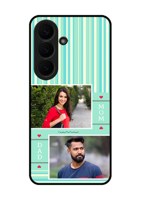 Samsung Galaxy S26 5G Custom Glass Phone Case - Mom & Dad Pic Design