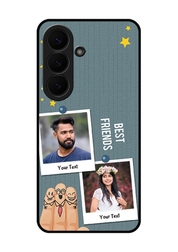 Samsung Galaxy S26 5G Custom Glass Phone Case - Sticky Frames And Friendship Design