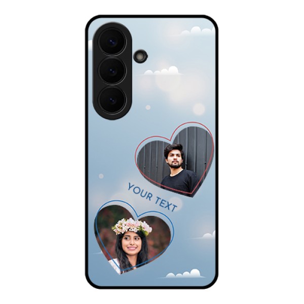 Samsung Galaxy S26 5G Custom Glass Phone Case - Blue Color Couple Design Samsung Galaxy S26 5G Custom Glass Phone Case - Blue Color Couple Design
