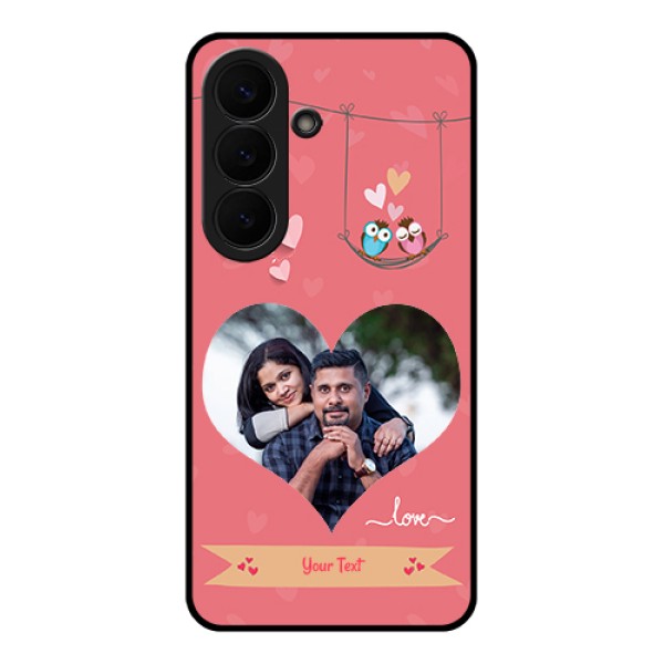 Samsung Galaxy S26 5G Custom Glass Phone Case - Peach Color Love Design Samsung Galaxy S26 5G Custom Glass Phone Case - Peach Color Love Design