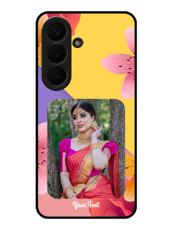 Custom Samsung Galaxy S26 5G Custom Glass Phone Case - 3 Image With Vintage Floral Design