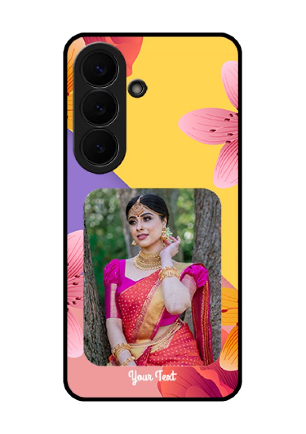 Samsung Galaxy S26 5G Custom Glass Phone Case - 3 Image With Vintage Floral Design